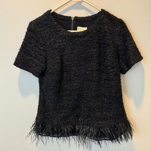 Anthropologie Deletta Boucle and Feather Top Size Medium - Picture 5 of 8